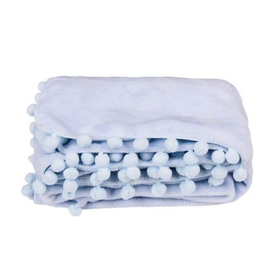 Imagem de Manta azul com pompons